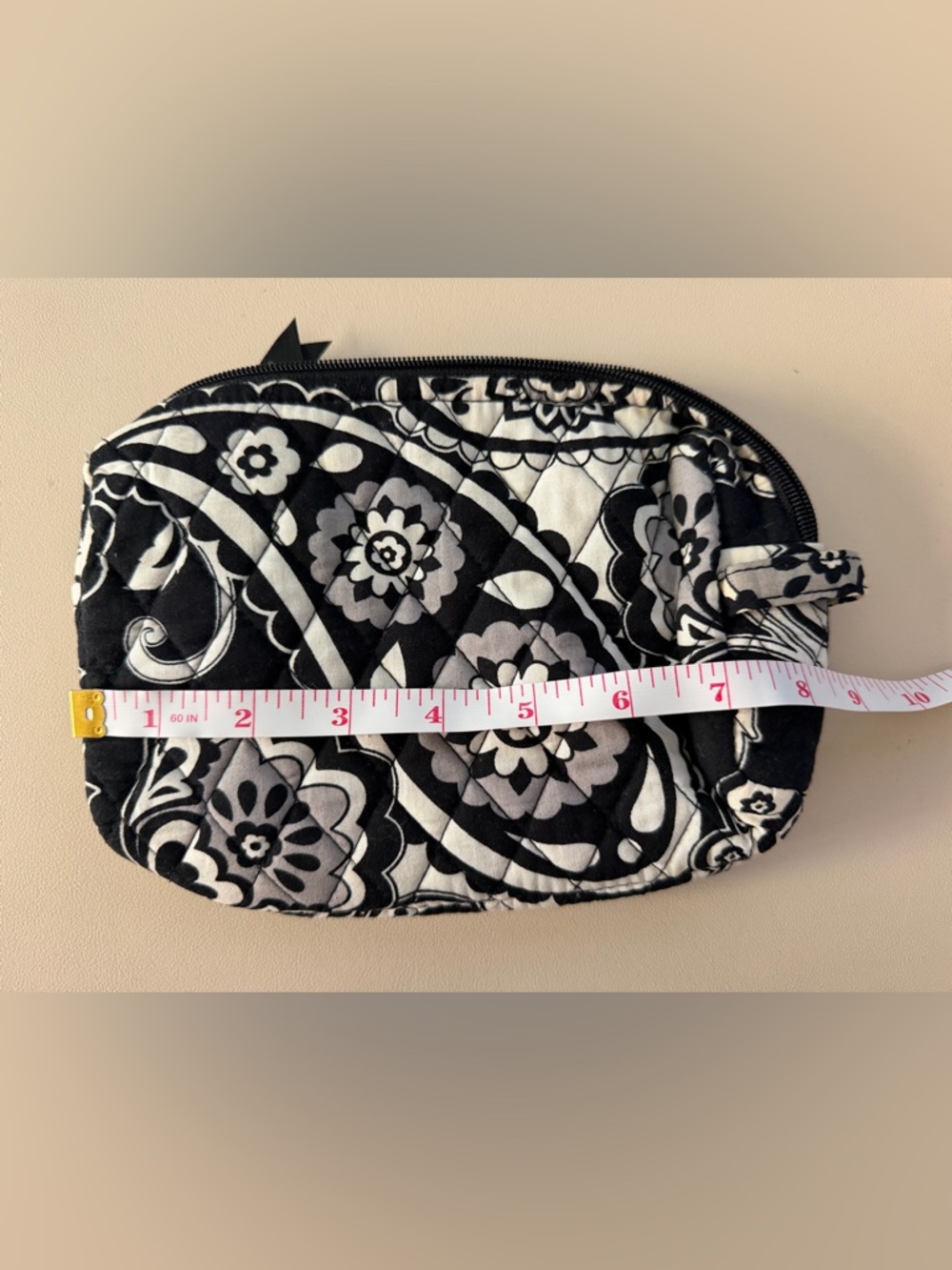 Vera Bradley - Black Midnight Paisley - Coin Case Pouch Change Purse Makeup - Picture 4 of 4